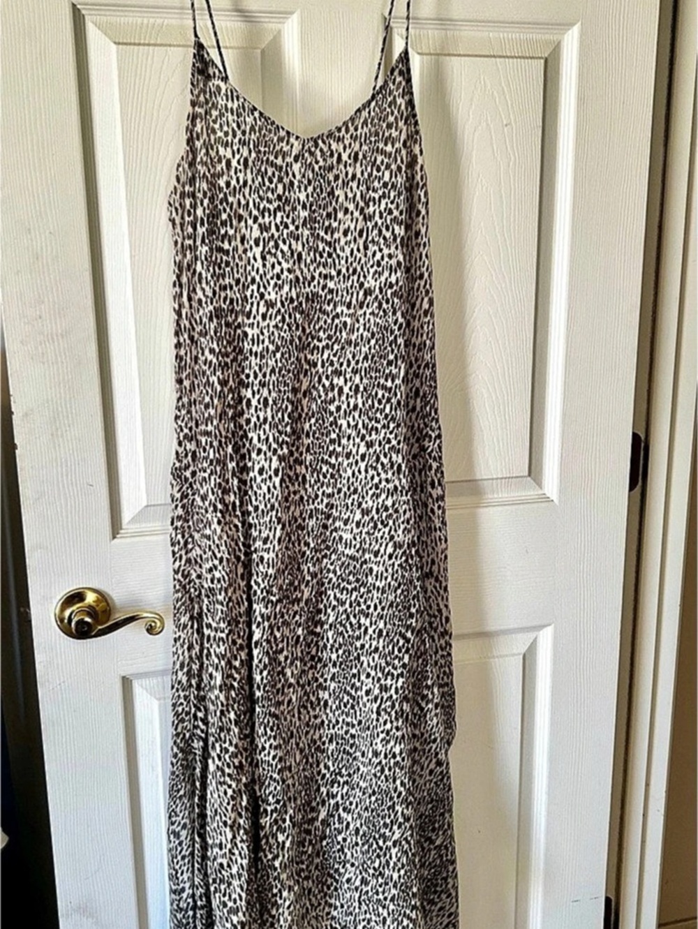 AllSaints Essie Lep Dress Animal Print Maxi Brown & White Large
